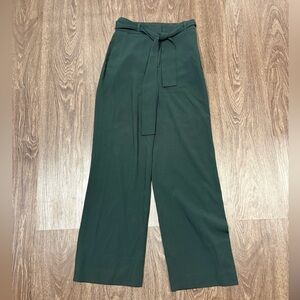 Babaton tie front forest green wide leg pants size 2